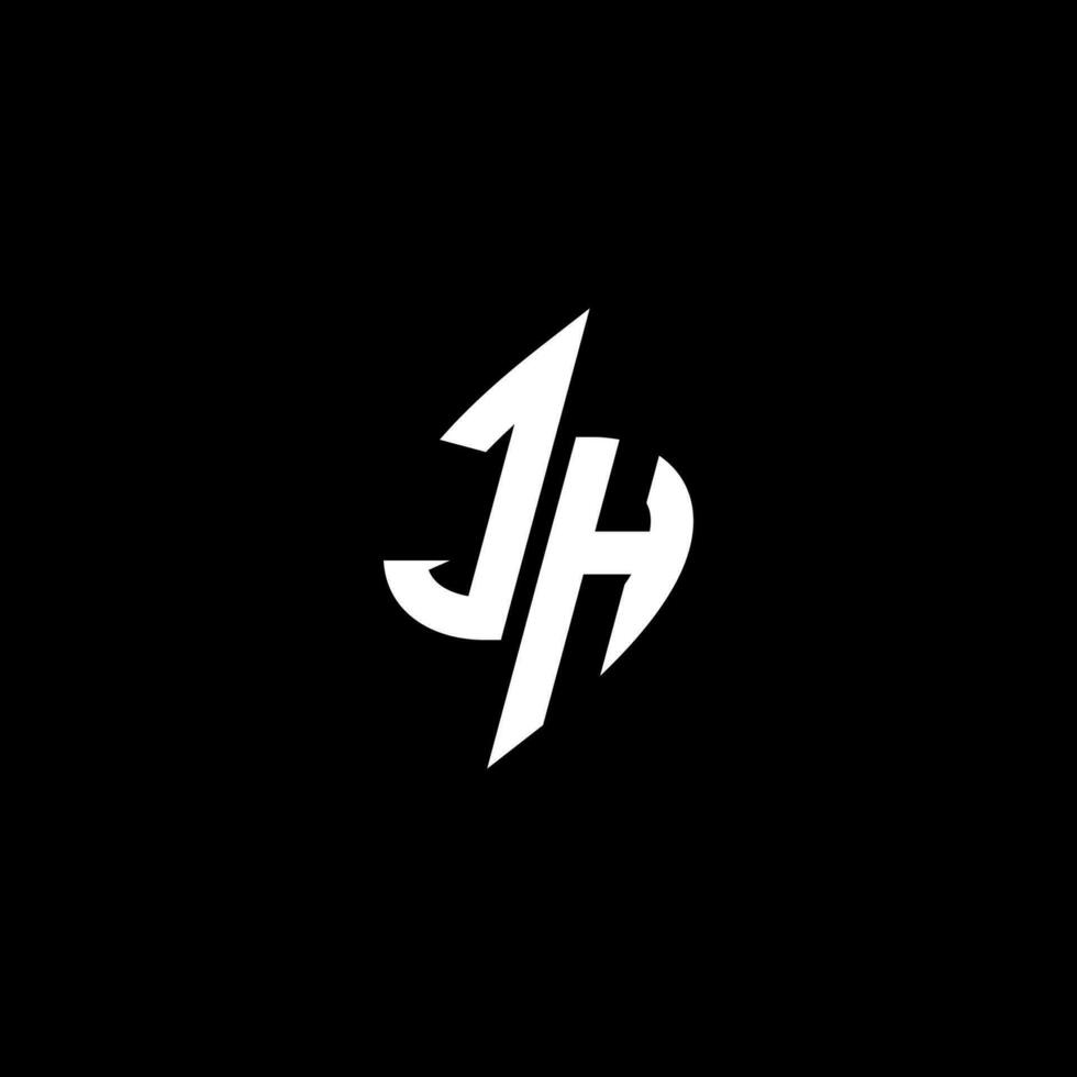 J H monogram logotyp esport eller gaming första begrepp vektor