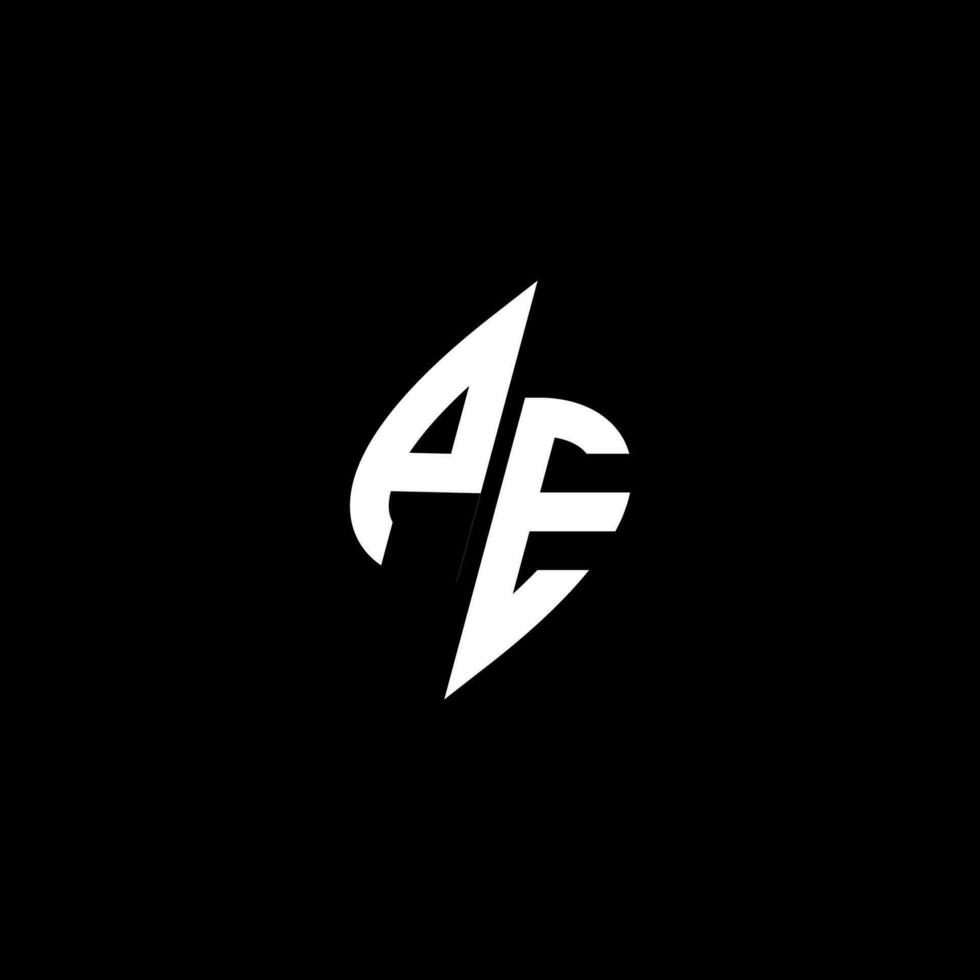 pe monogram logotyp esport eller gaming första begrepp vektor