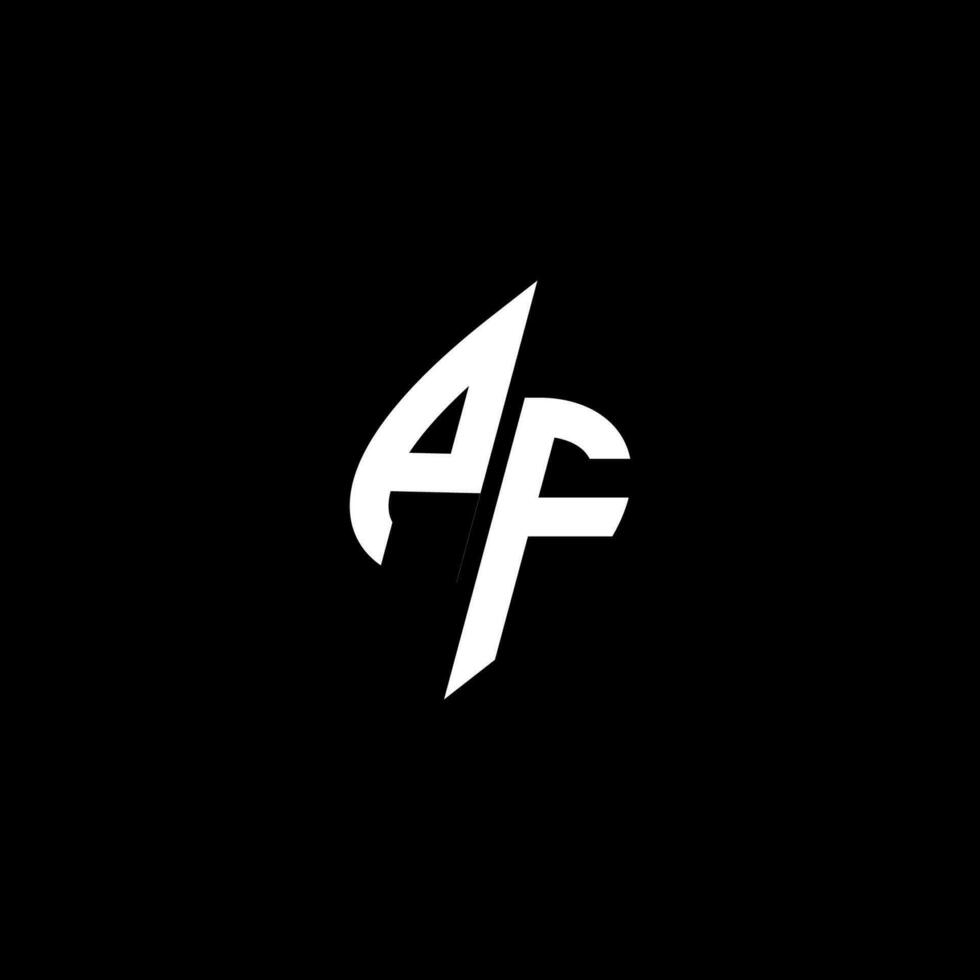 pf monogram logotyp esport eller gaming första begrepp vektor