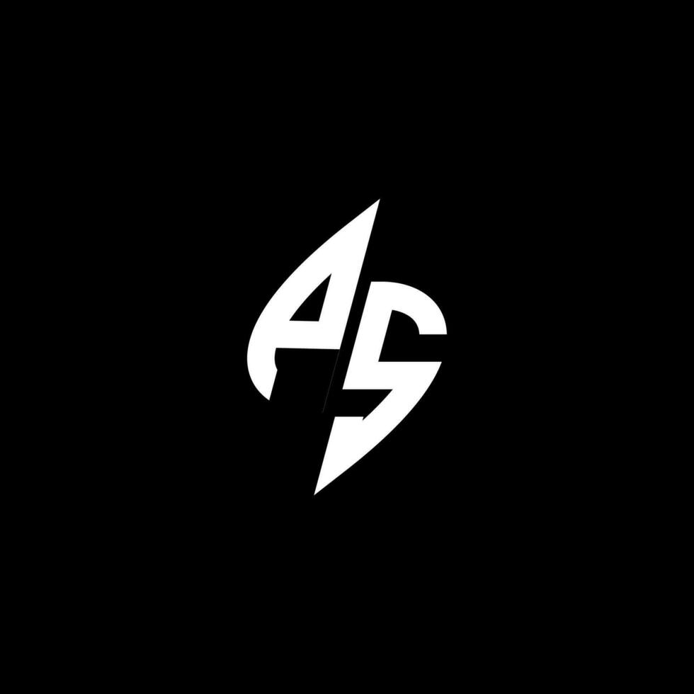 ps monogram logotyp esport eller gaming första begrepp vektor