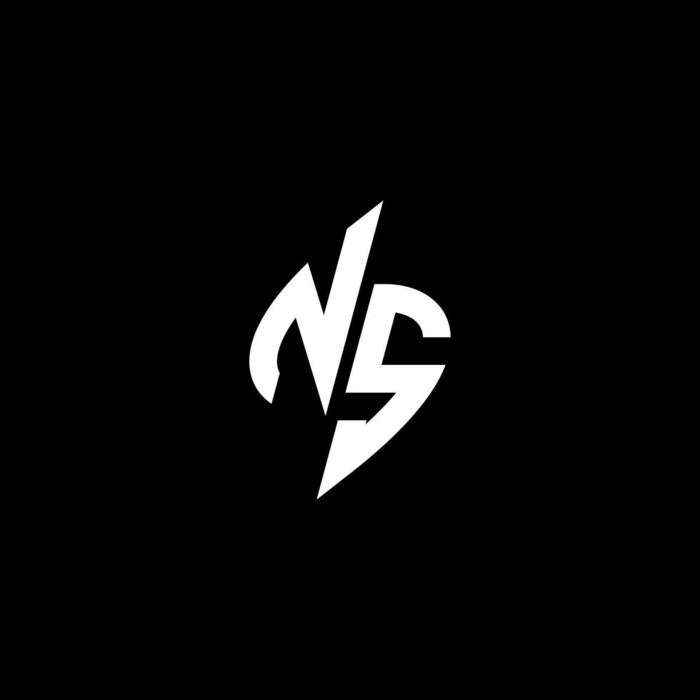 ns monogram logotyp esport eller gaming första begrepp vektor