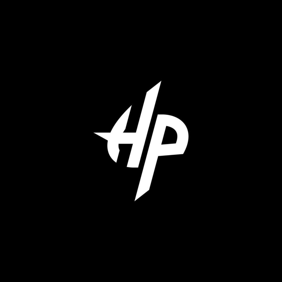 hp monogram logotyp esport eller gaming första begrepp vektor