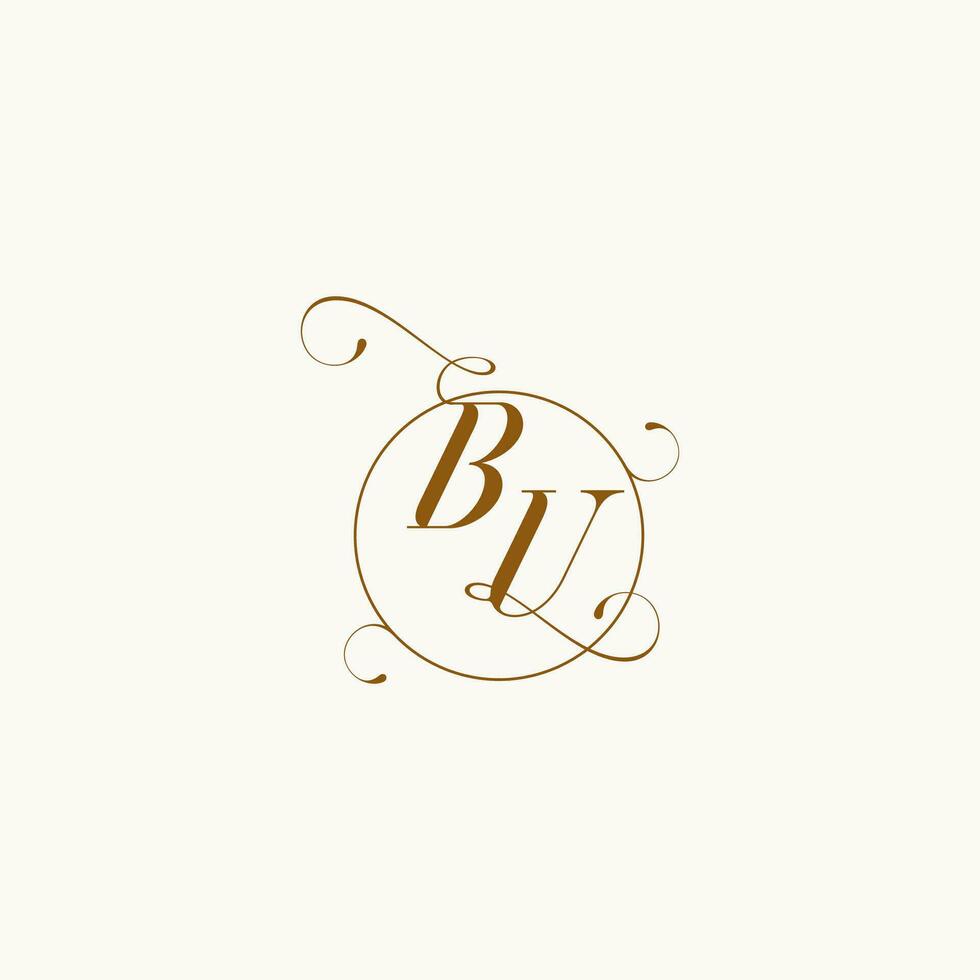 bu Hochzeit Monogramm Initiale im perfekt Einzelheiten vektor