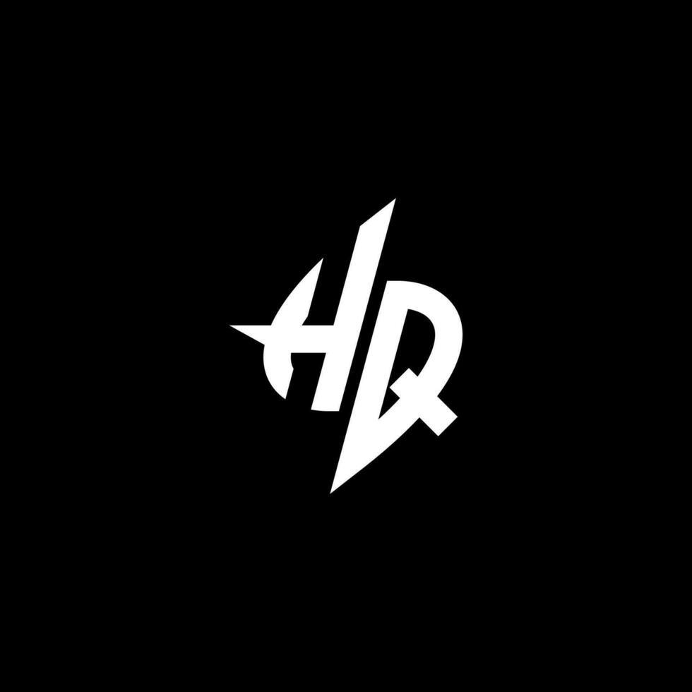 hq monogram logotyp esport eller gaming första begrepp vektor