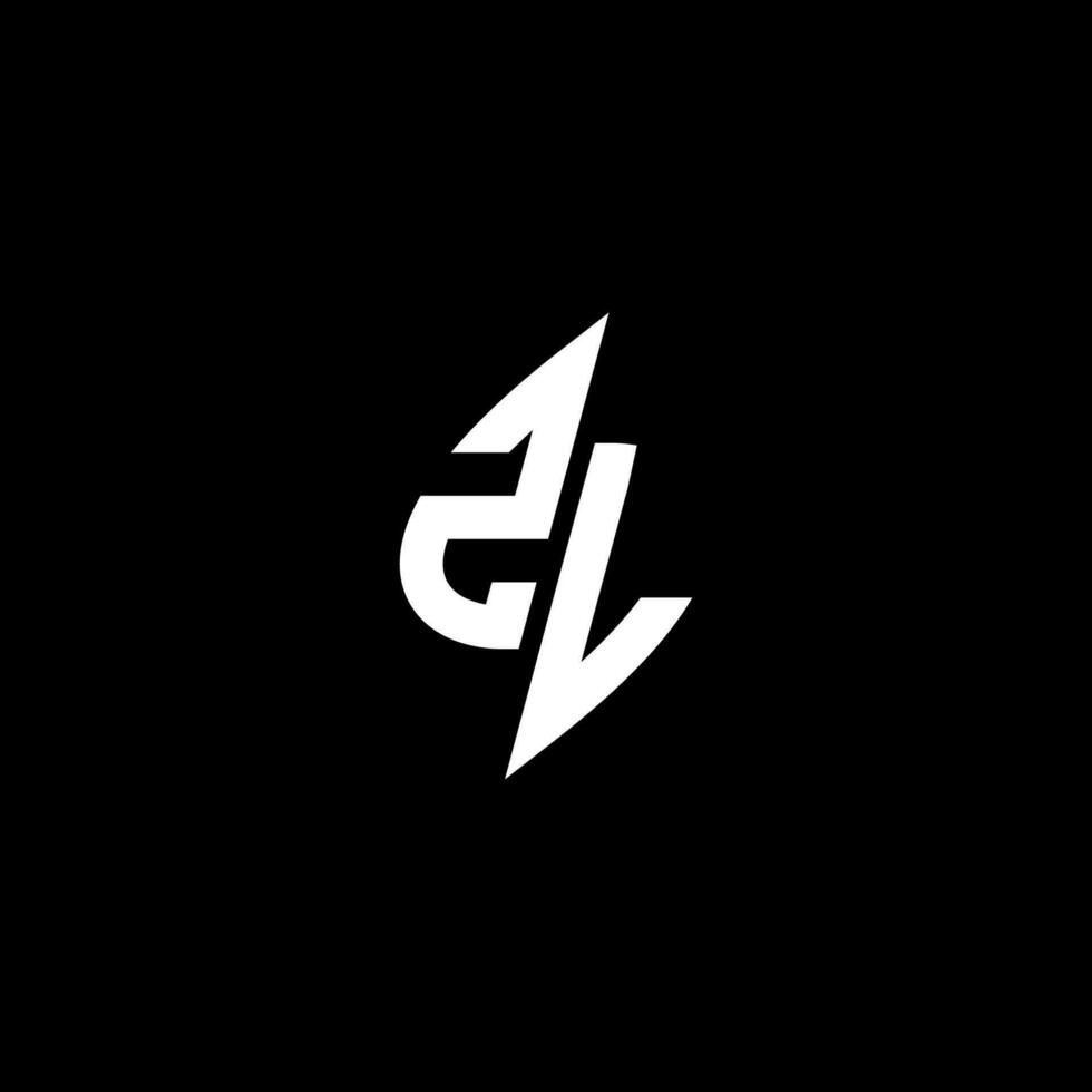zl monogram logotyp esport eller gaming första begrepp vektor