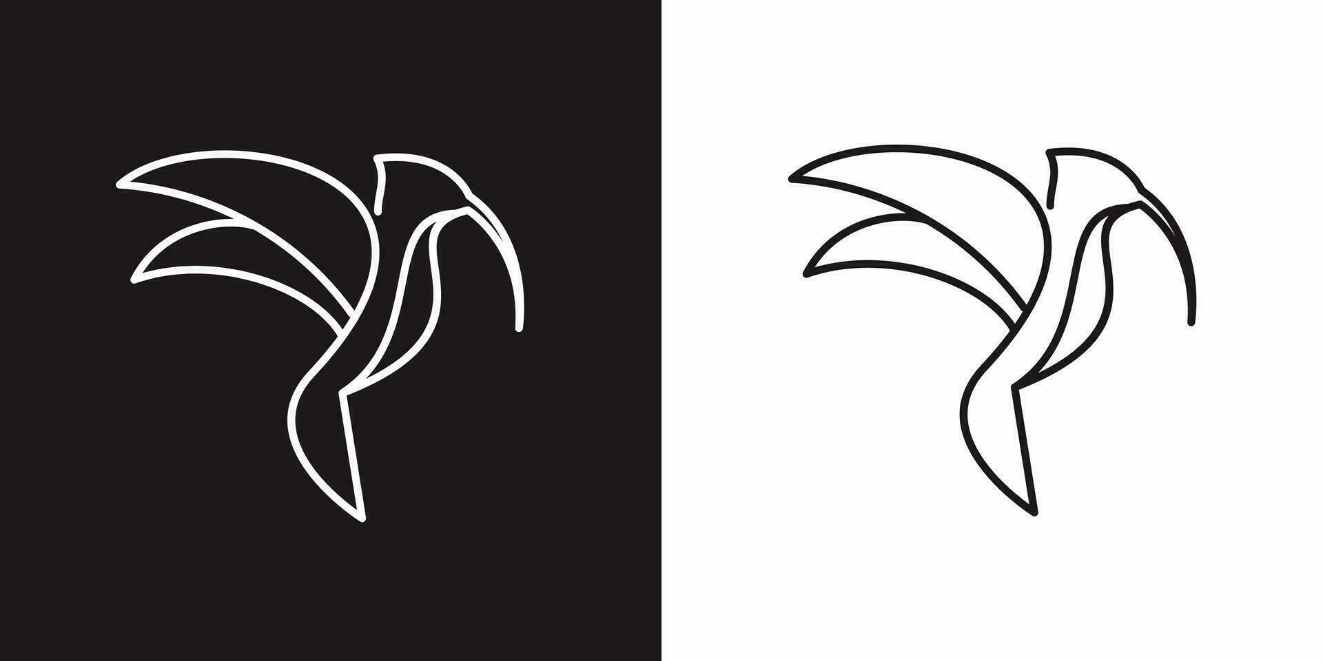 Kreis Vogel Linie Ornament minimalistisch Logo Design Vektor Vorlage