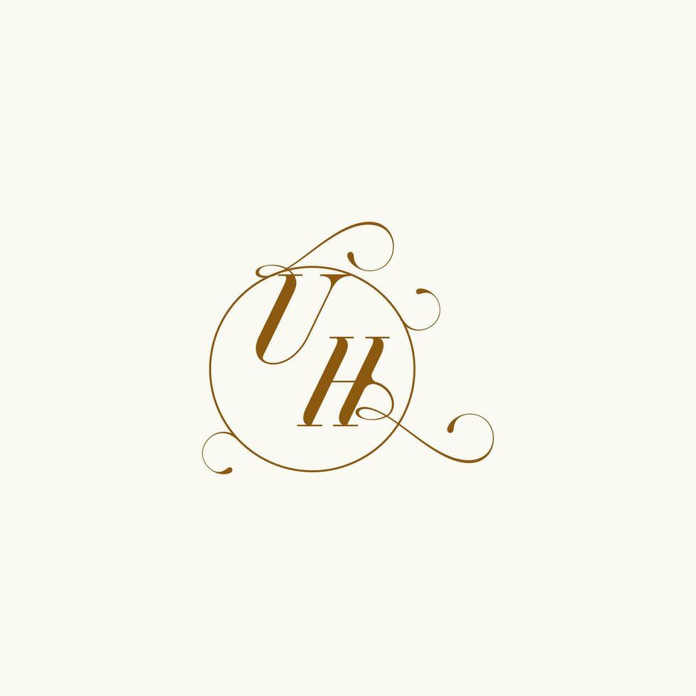 äh Hochzeit Monogramm Initiale im perfekt Einzelheiten vektor