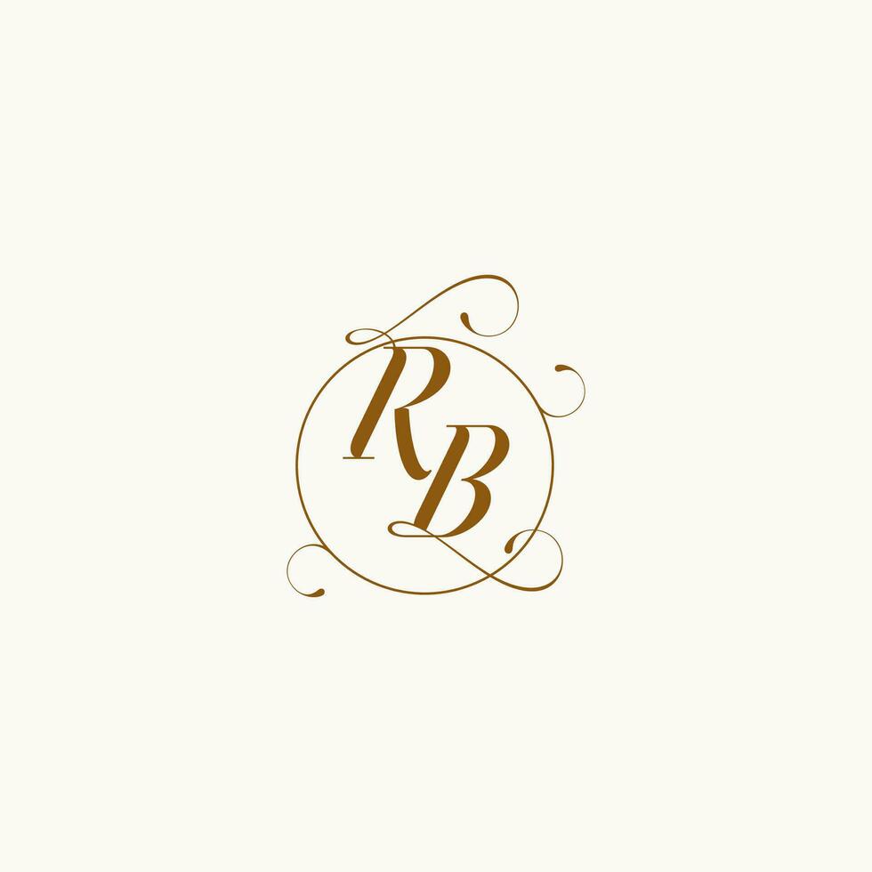 rb Hochzeit Monogramm Initiale im perfekt Einzelheiten vektor