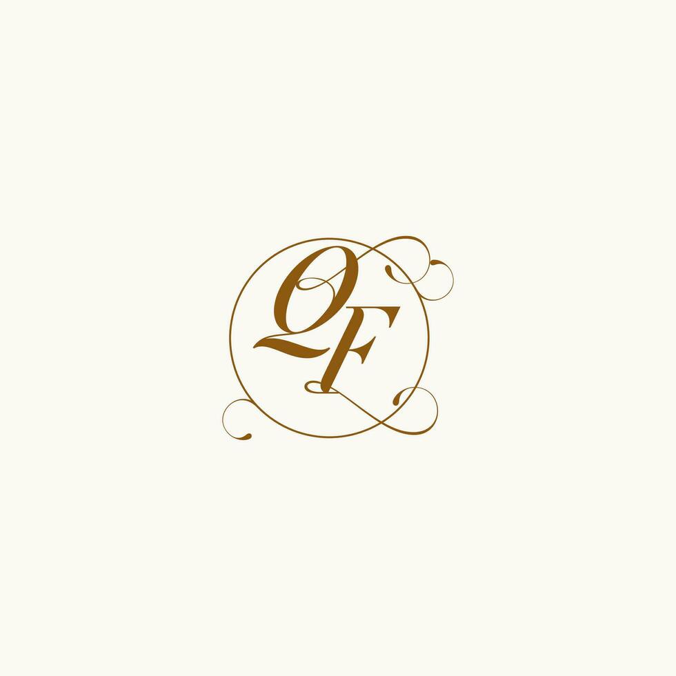 qf Hochzeit Monogramm Initiale im perfekt Einzelheiten vektor