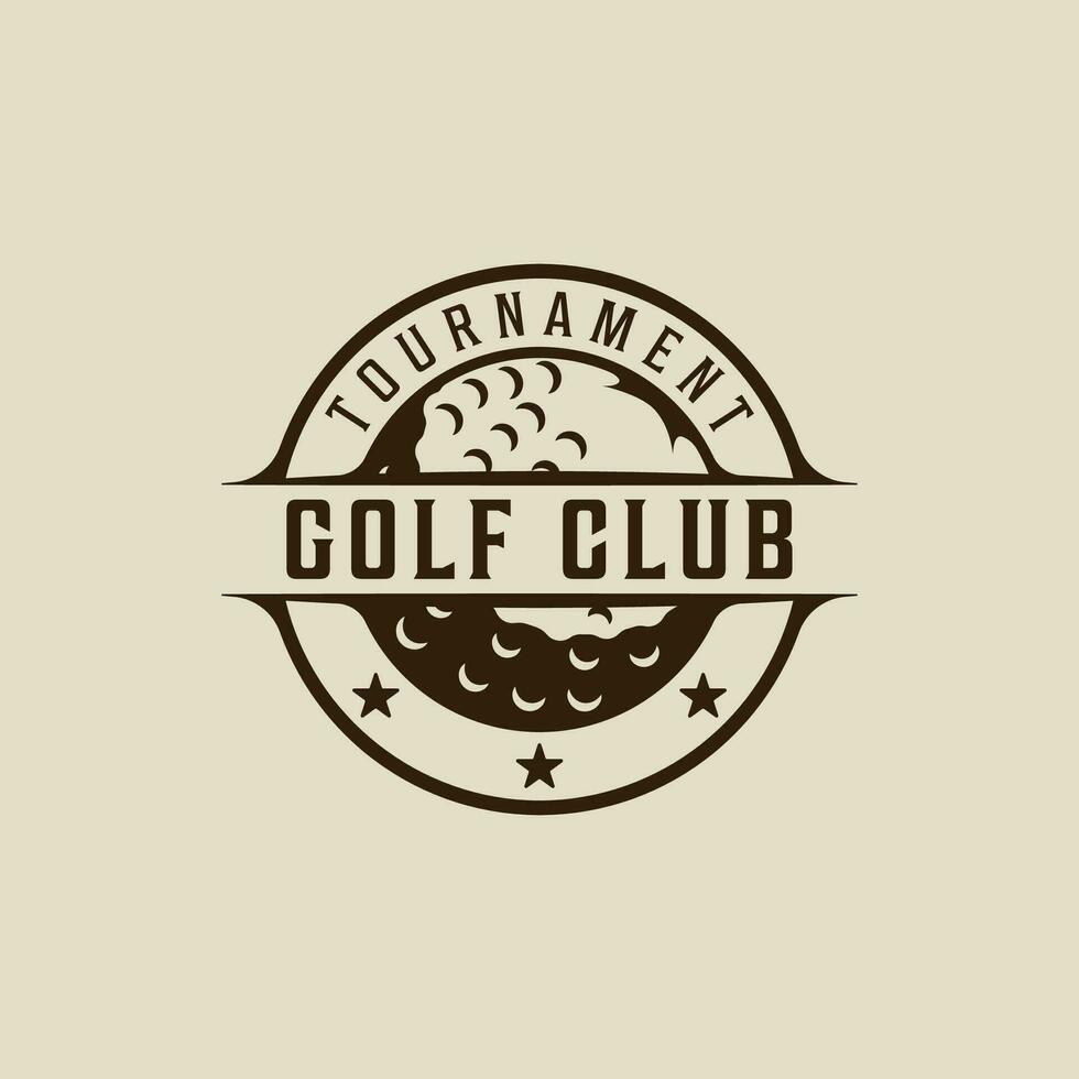 boll av golf logotyp årgång vektor illustration mall ikon grafisk design. sport tecken eller symbol för turnering eller klubb med bricka och typografi retro stil