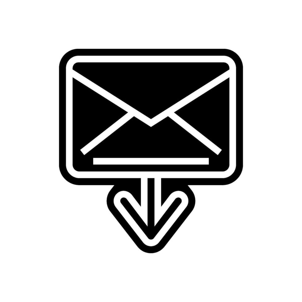 stängd kuvert meddelande läser in glyf ikon vektor illustration