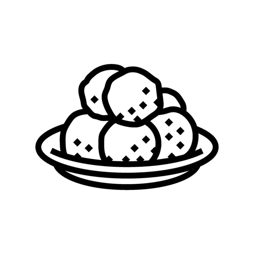 Loukoumades griechisch Küche Linie Symbol Vektor Illustration