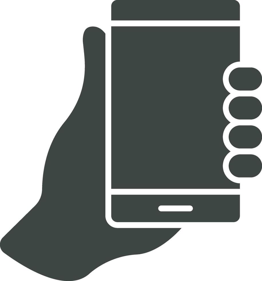 halten Smartphone Symbol Vektor Bild. geeignet zum Handy, Mobiltelefon Apps, Netz Apps und drucken Medien.