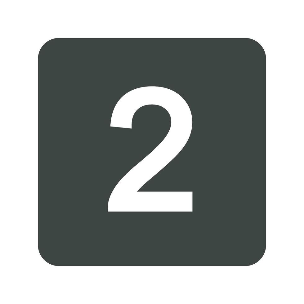 Tastenkappe Ziffer zwei Symbol Vektor Bild. geeignet zum Handy, Mobiltelefon Apps, Netz Apps und drucken Medien.