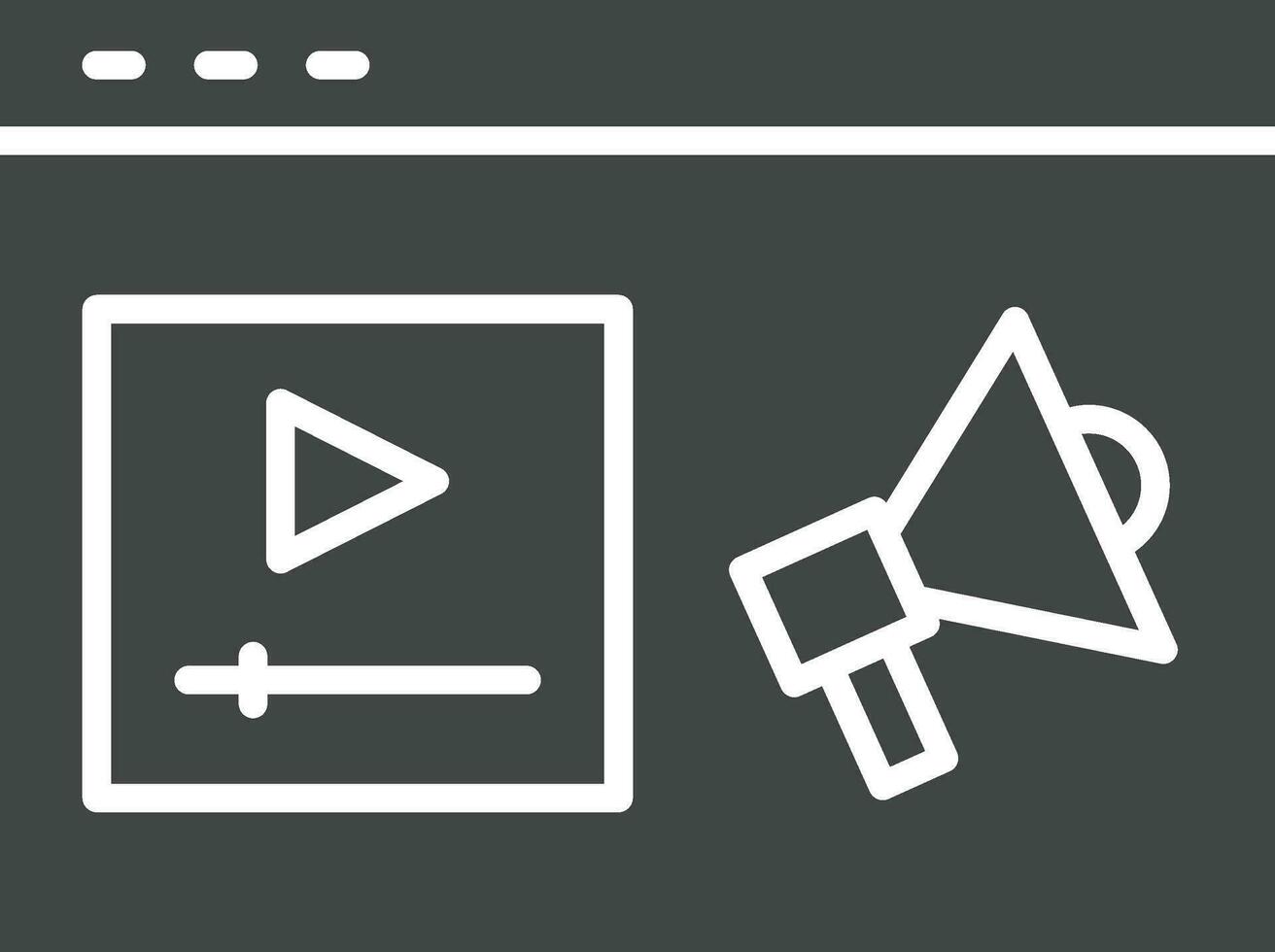 Video Marketing Symbol Vektor Bild. geeignet zum Handy, Mobiltelefon Apps, Netz Apps und drucken Medien.