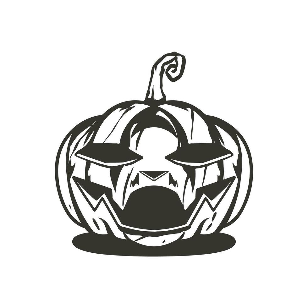 isoliert schwarz und Weiß Halloween Kürbis Logo zum Ihre Design Bedürfnisse im ein einfach zu verwenden Vektor Format