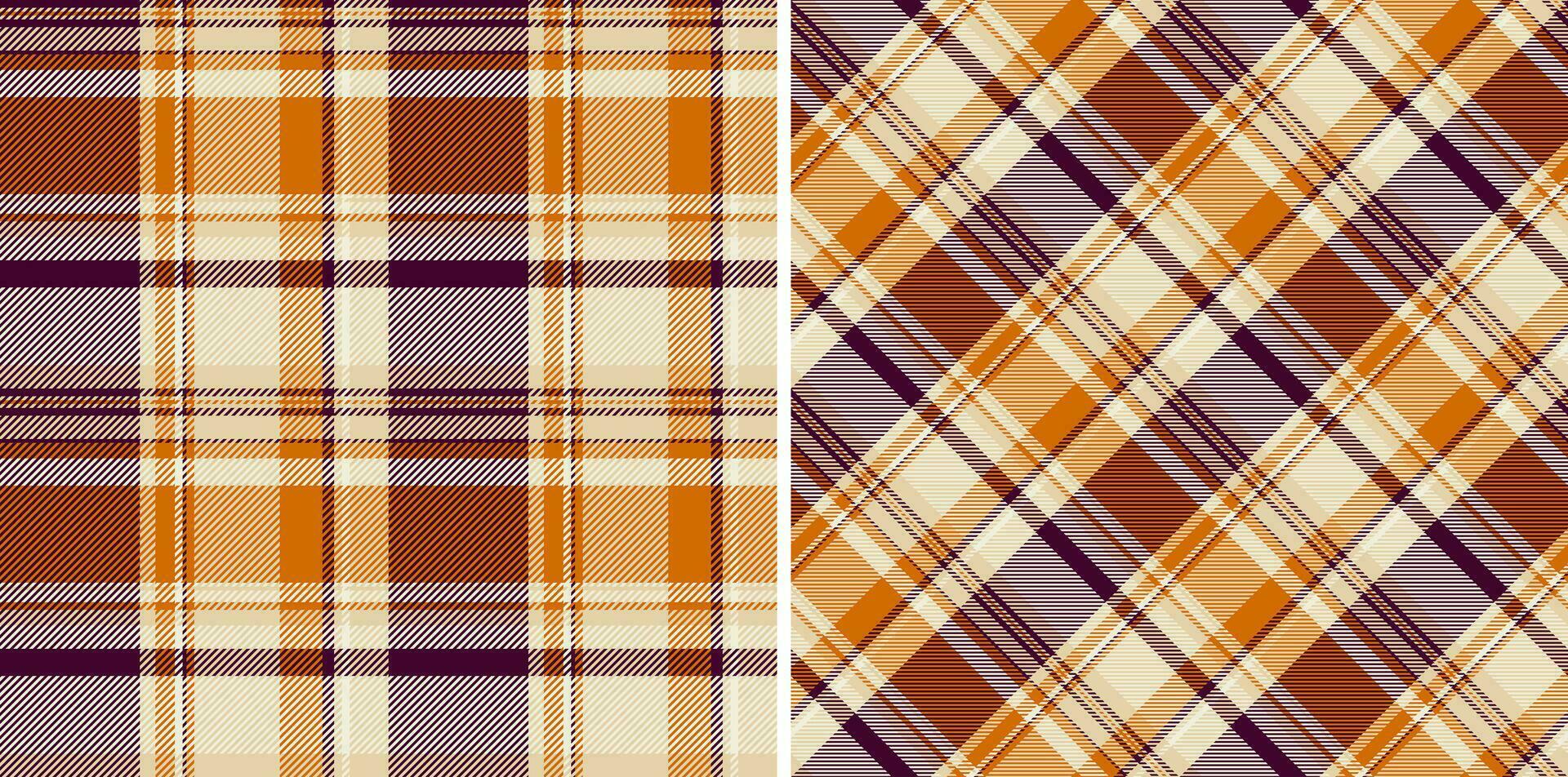 Stoff Tartan Muster von Vektor prüfen nahtlos mit ein Hintergrund Plaid Textil- Textur.