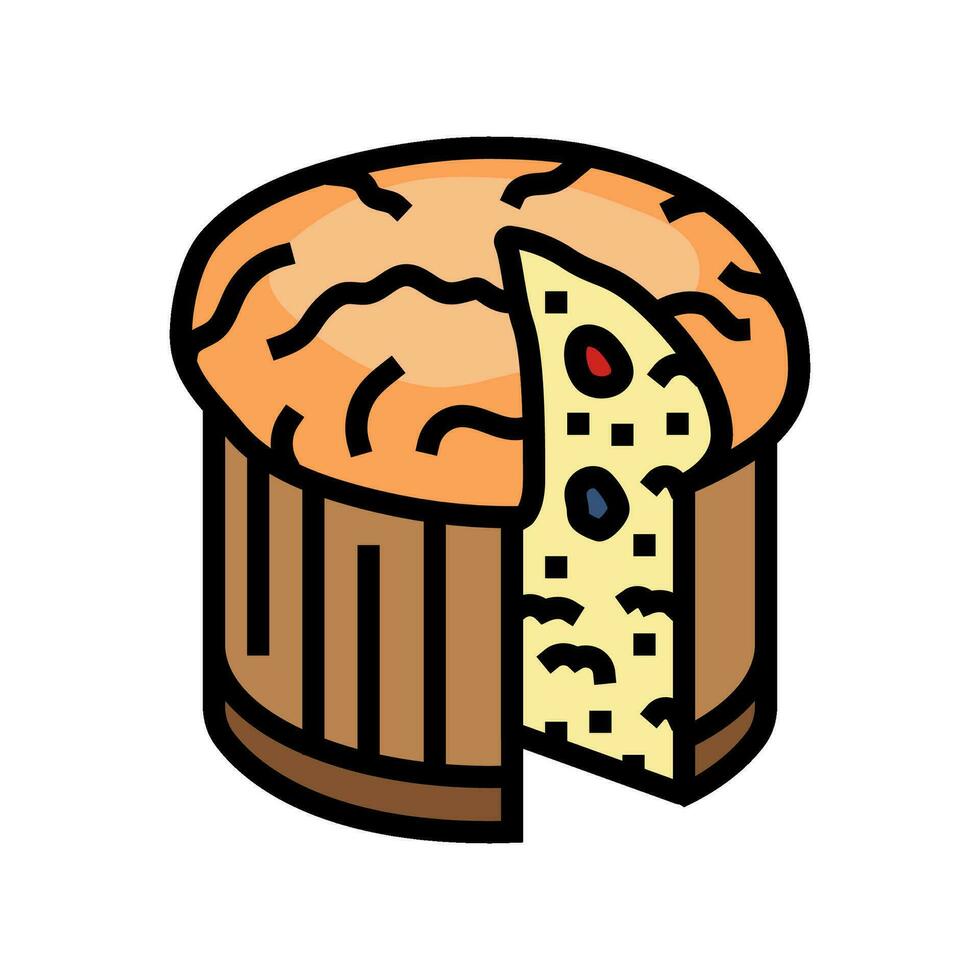 Panettone Brot Italienisch Küche Farbe Symbol Vektor Illustration