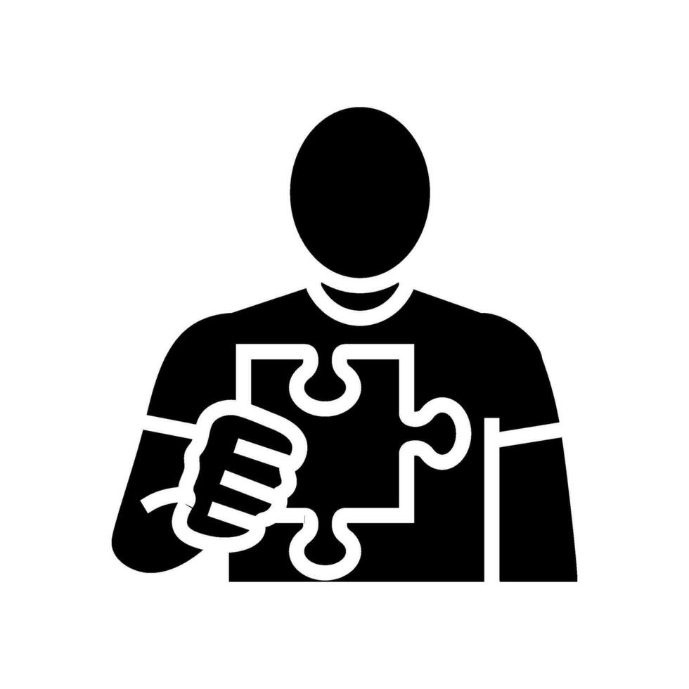 mänsklig företag pussel glyf ikon vektor illustration