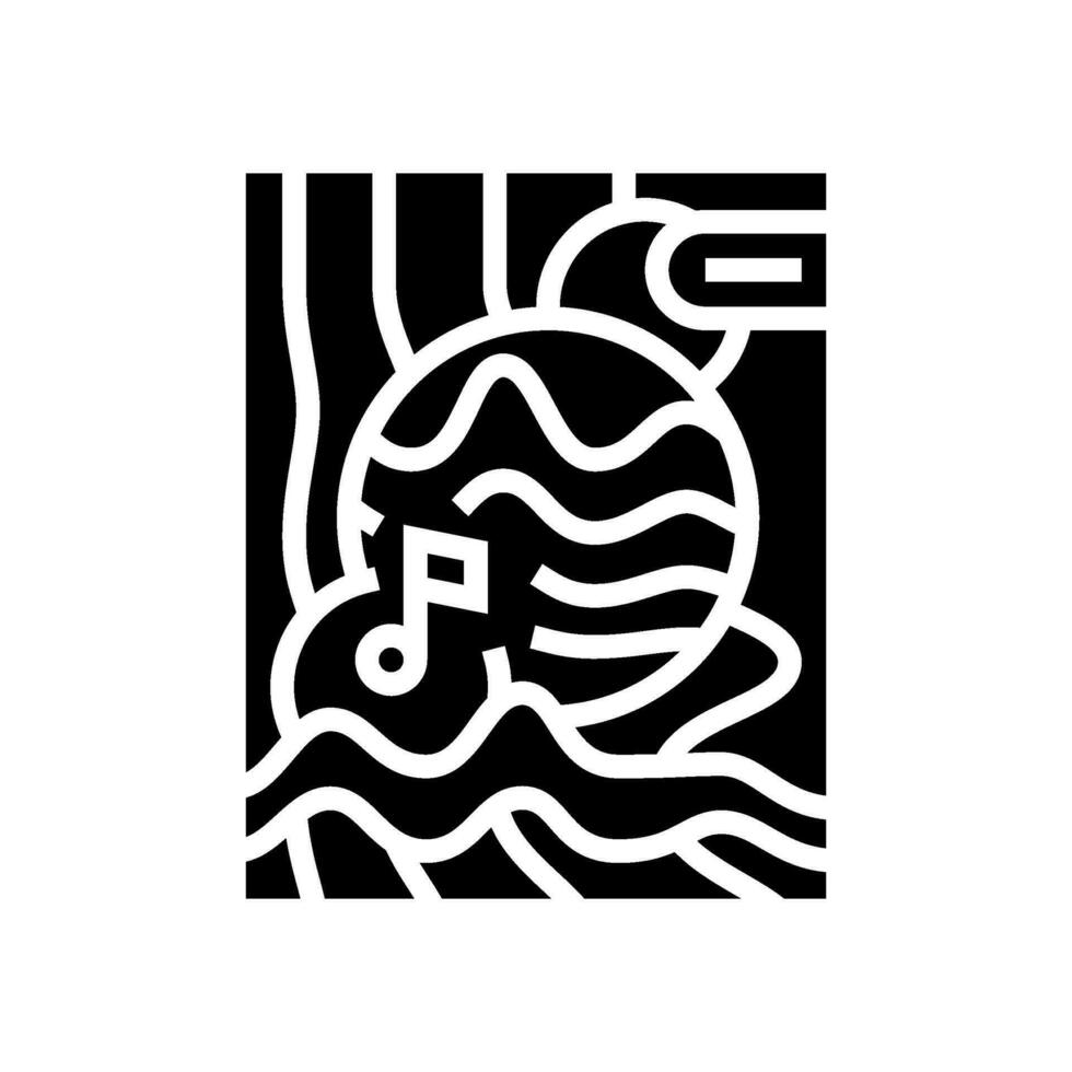 Trance Disko Party Glyphe Symbol Vektor Illustration