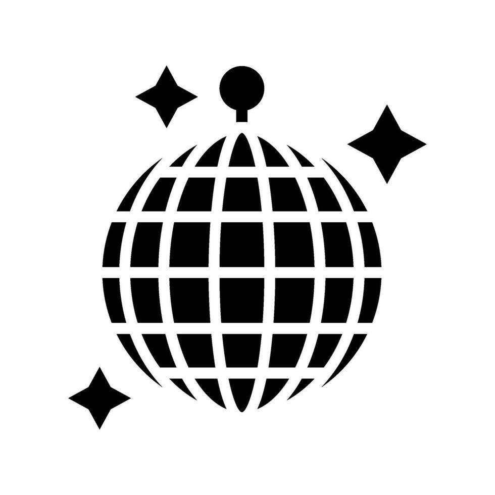 Disko Ball Party Glyphe Symbol Vektor Illustration
