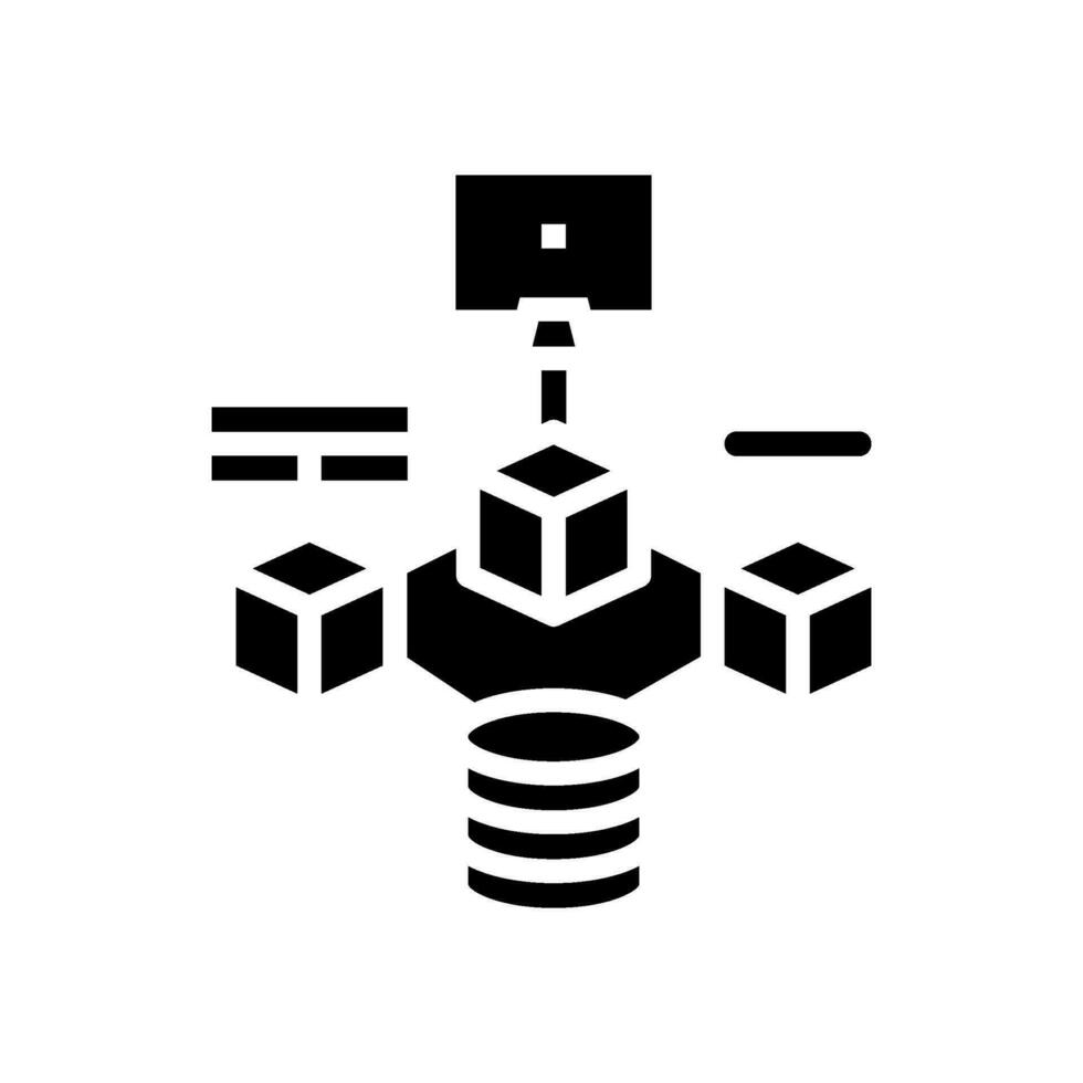 mikrotjänster programvara glyf ikon vektor illustration