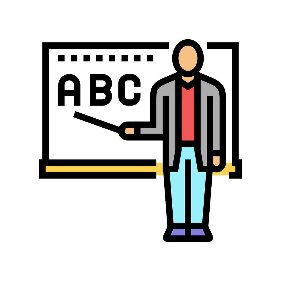 alfabet inlärning primär skola Färg ikon vektor illustration