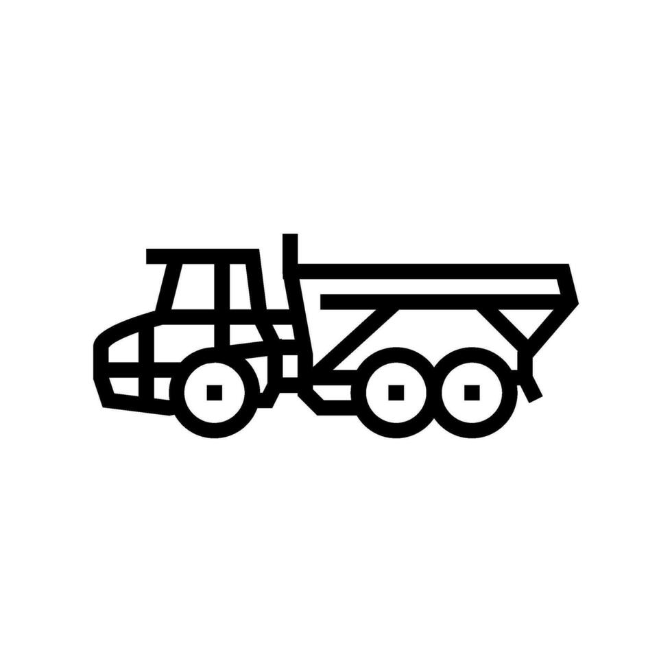 artikuliert Schlepper Konstruktion Fahrzeug Linie Symbol Vektor Illustration