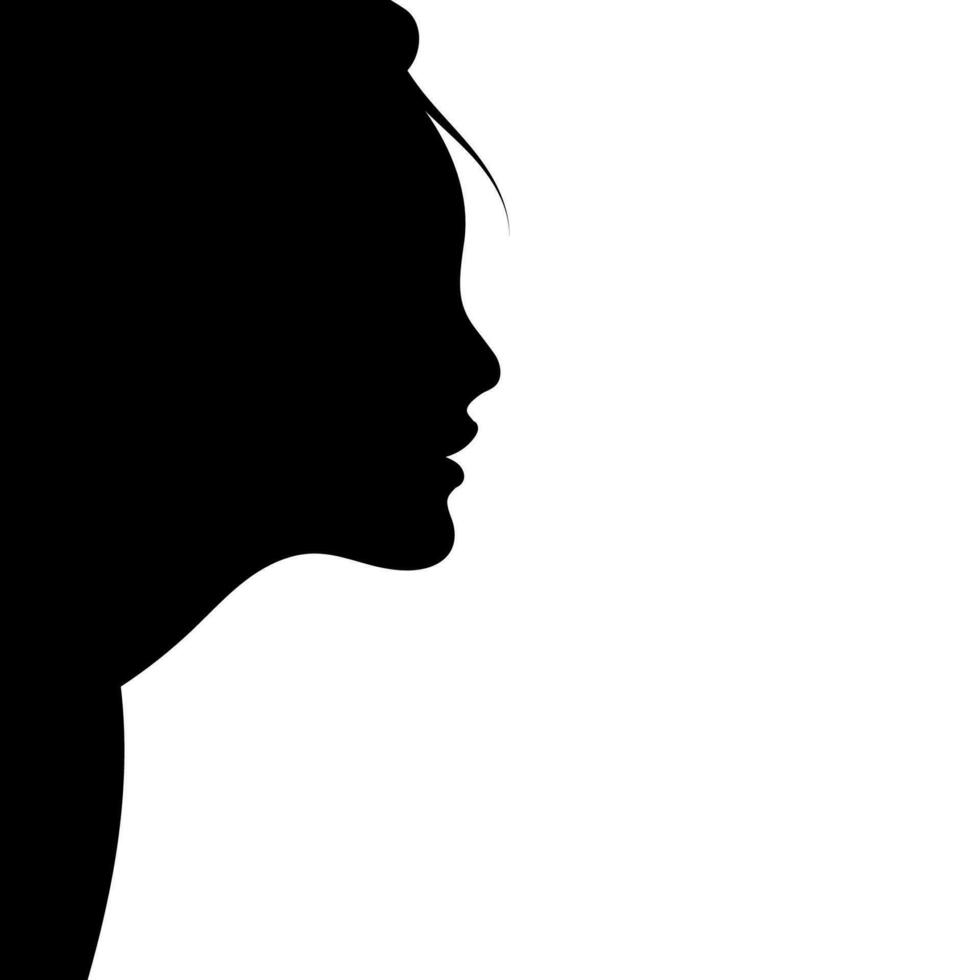 weiblich Silhouette im Profil. Seite Sicht. drucken, Logo, Poster Vorlagen, tätowieren Idee, Werbung, Stoff drucken vektor