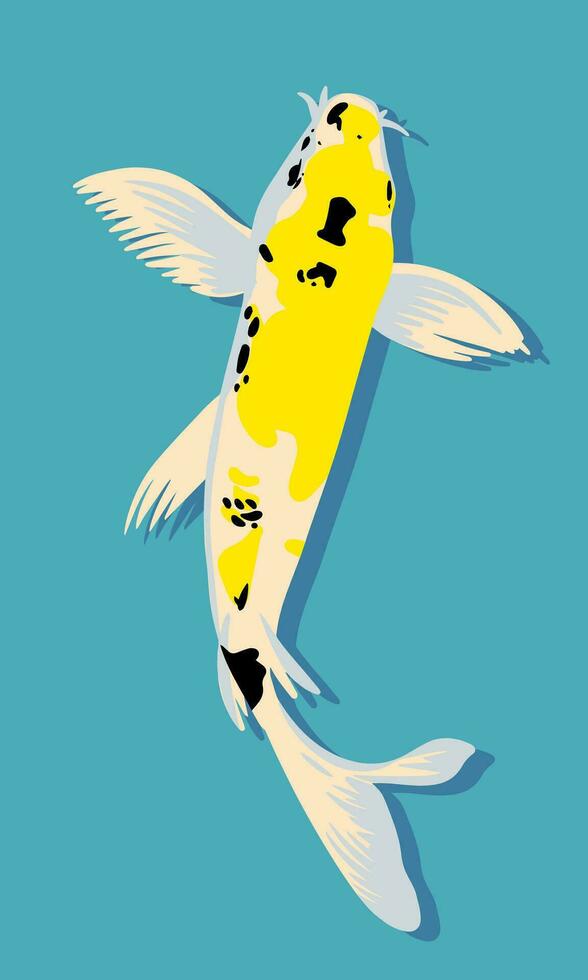 Koi Fisch. Vektor Illustration im eben Stil