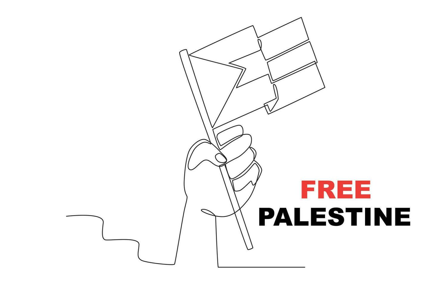 ein Hand halten ein palästinensisch Flagge vektor