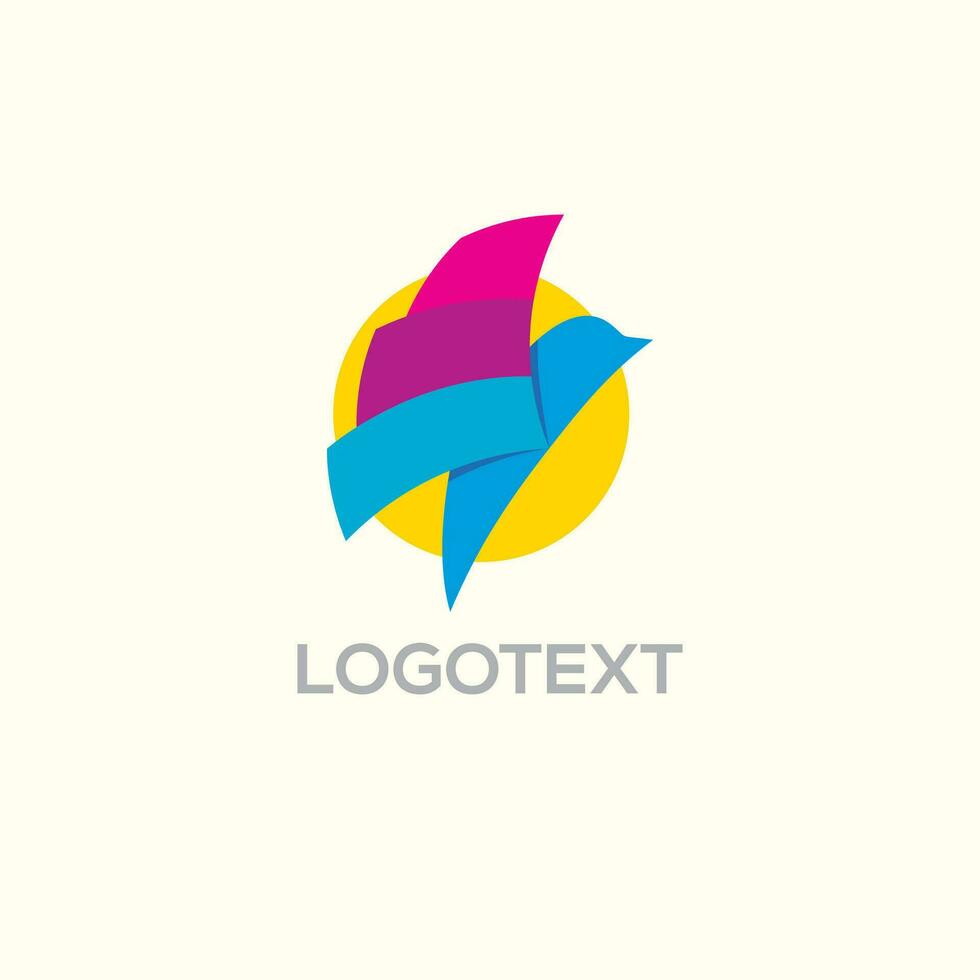 abstrakt bunt Vogel Logo Illustration Design vektor