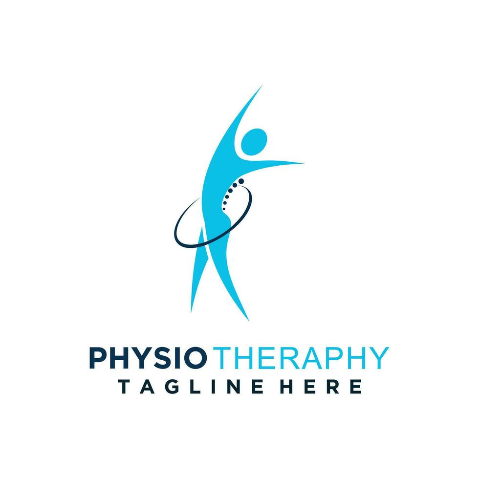 Physiotherapie Logo zum Massage und Geschäft mit kreativ Element Konzept Prämie Vektor