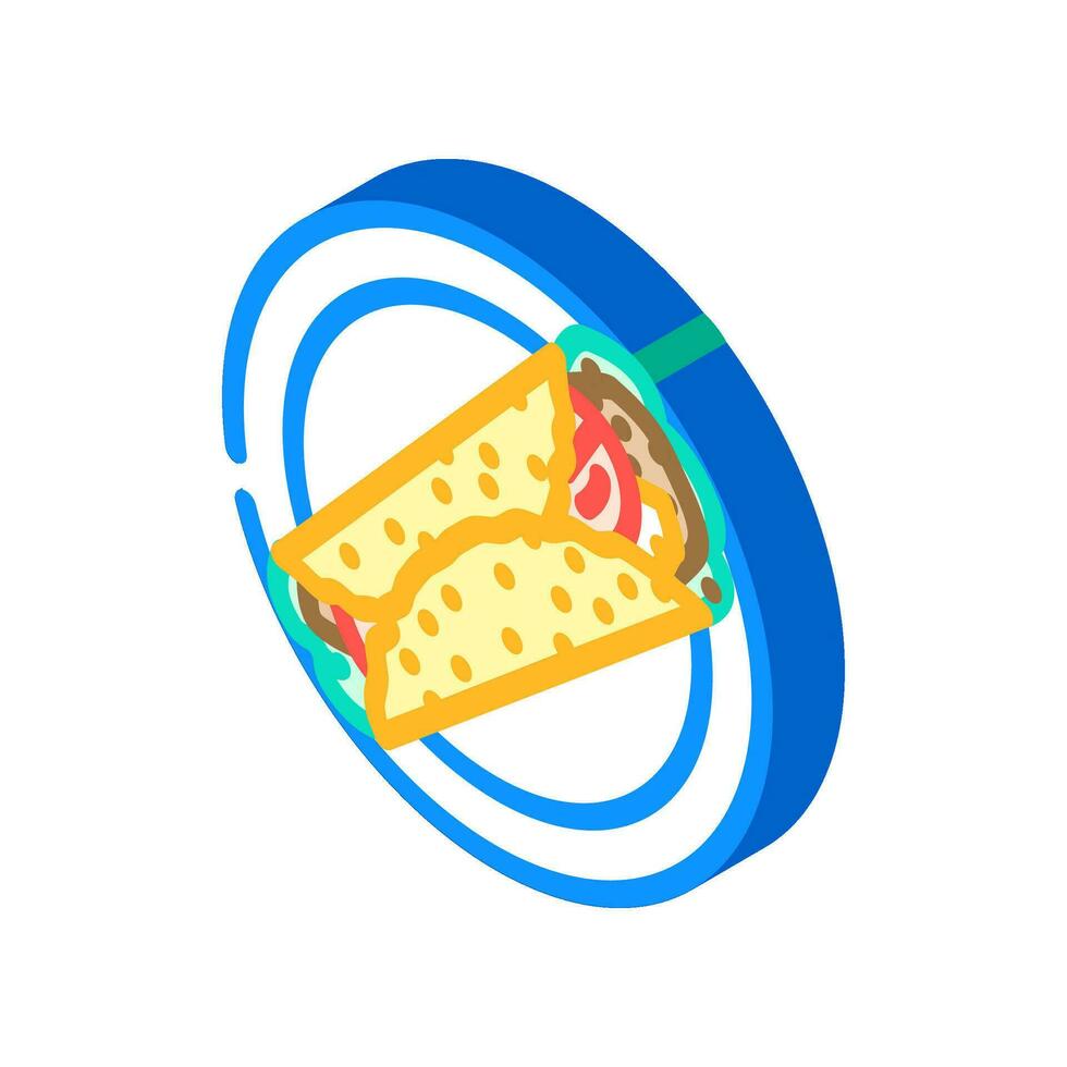 Burritos Mexikaner Küche isometrisch Symbol Vektor Illustration