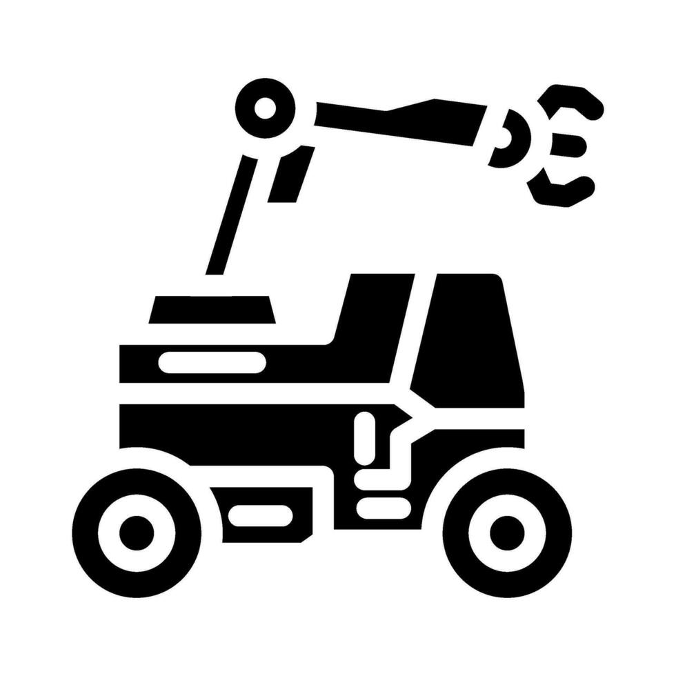 Handy, Mobiltelefon Roboter autonom Lieferung Glyphe Symbol Vektor Illustration