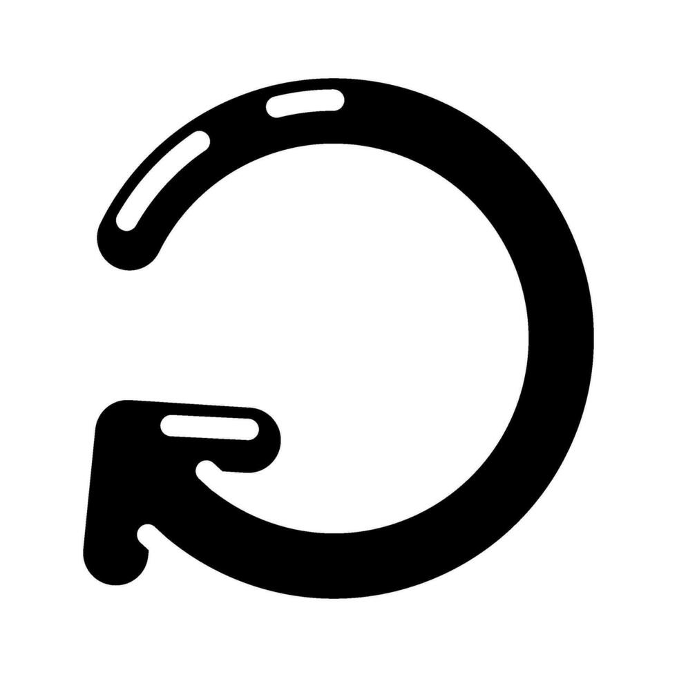 cirkulär pil cyklisk drift glyf ikon vektor illustration