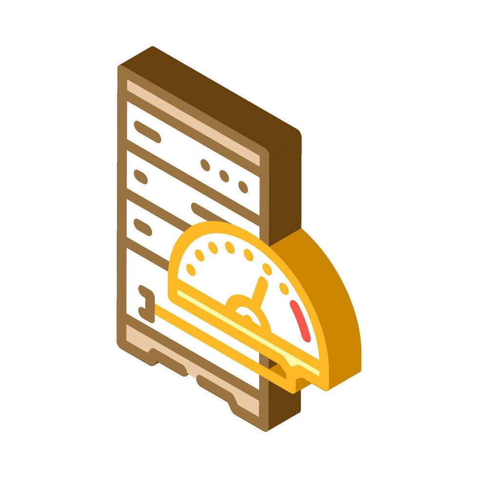 Performance Tuning Datenbank isometrisch Symbol Vektor Illustration