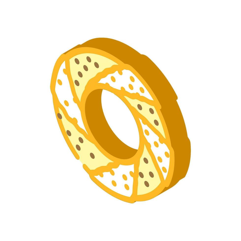 simit Türkisch Bagel Küche isometrisch Symbol Vektor Illustration