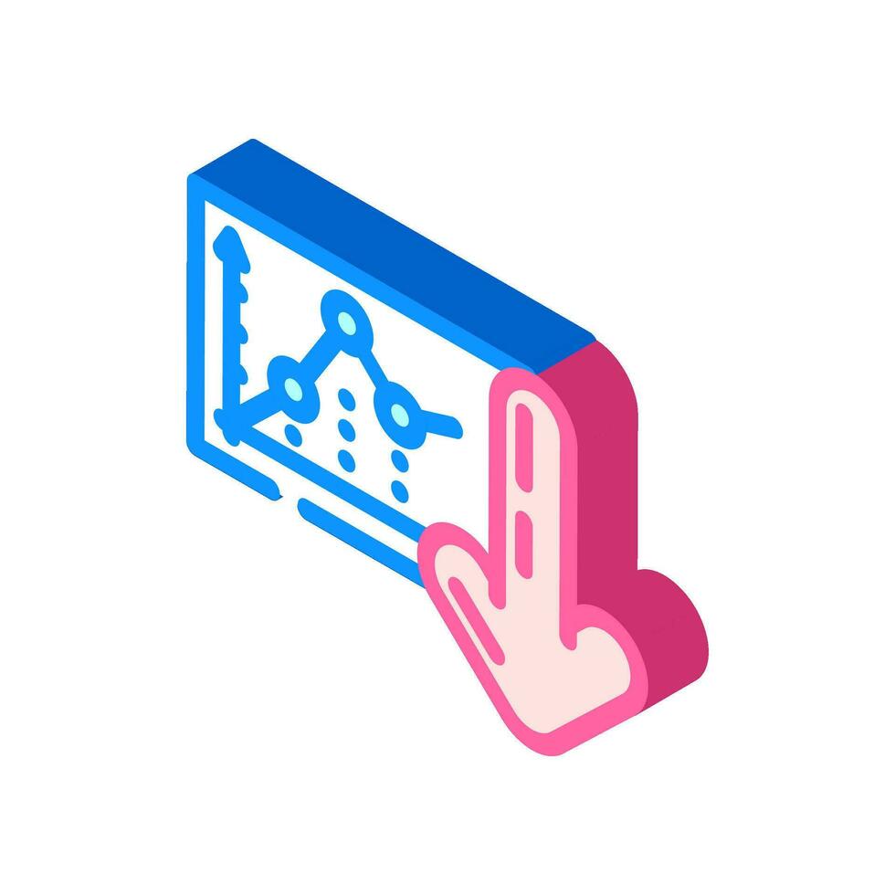 Diagramm Wird geladen statistisch Daten isometrisch Symbol Vektor Illustration