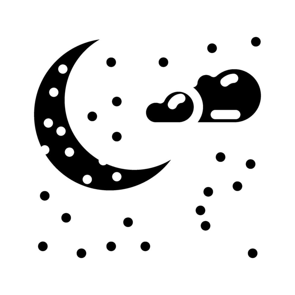 måne och stjärnor sömn natt glyf ikon vektor illustration