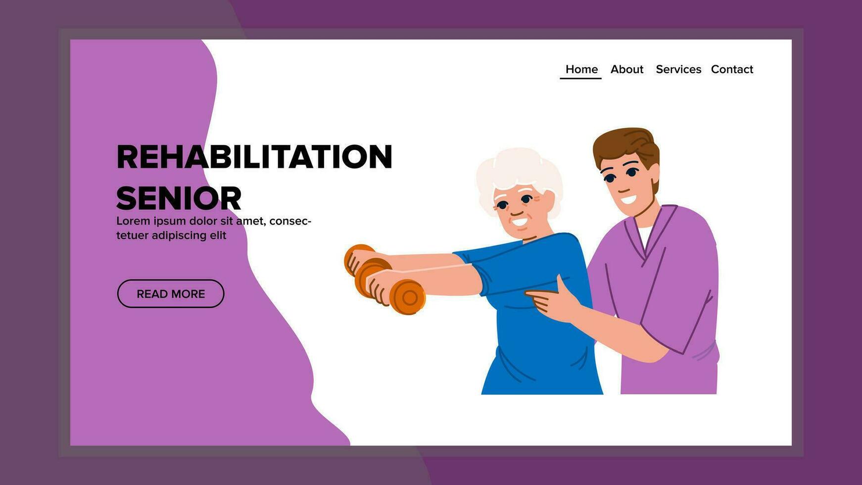 Gesundheit Rehabilitation Senior Vektor