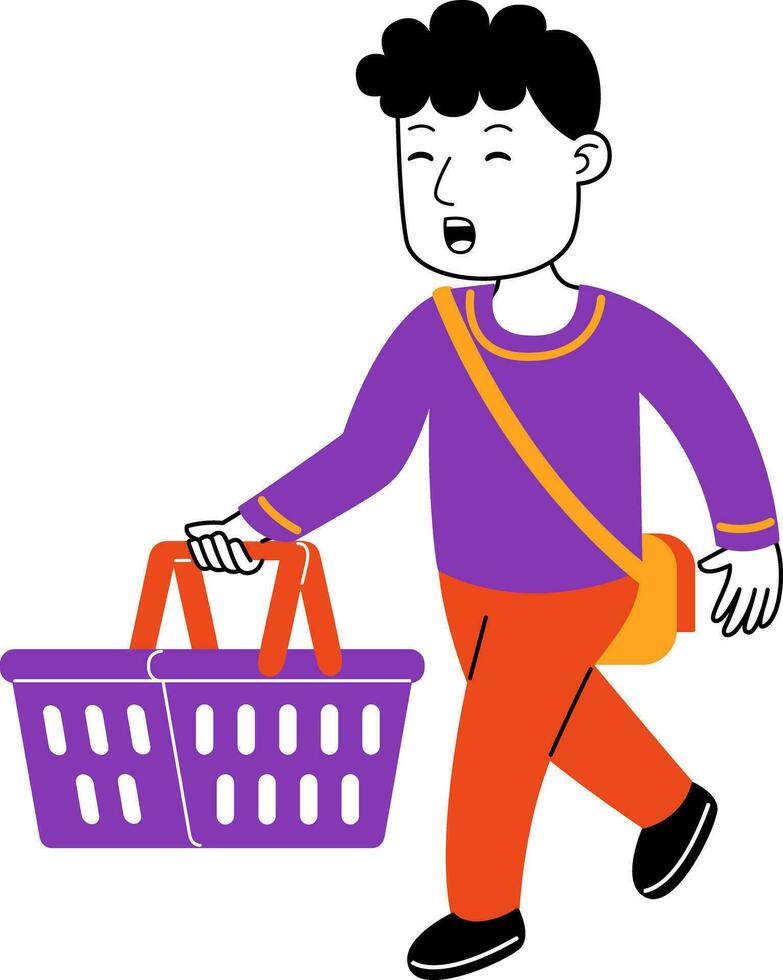 ung man shopper vektor illustration