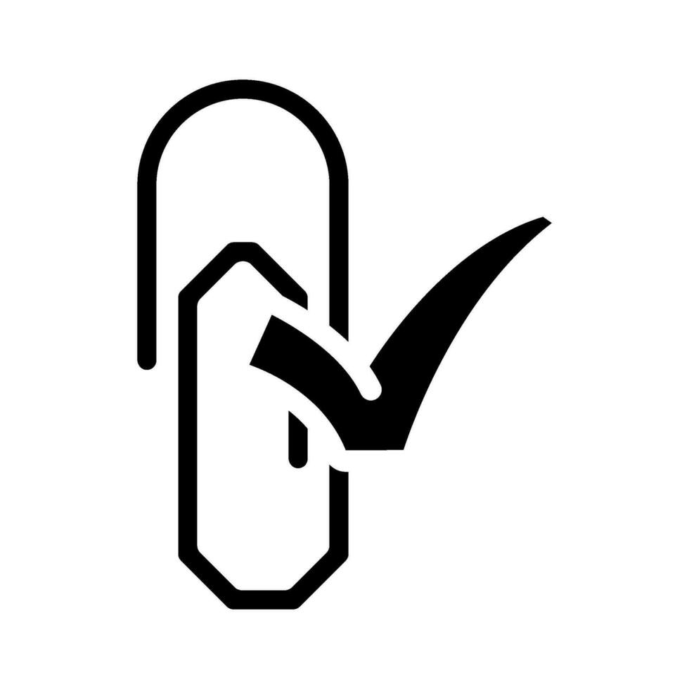 Papier Clip prüfen Kennzeichen Glyphe Symbol Vektor Illustration