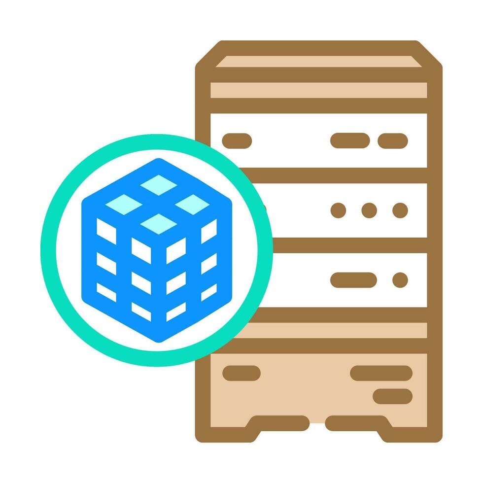 Daten Clustering Datenbank Farbe Symbol Vektor Illustration