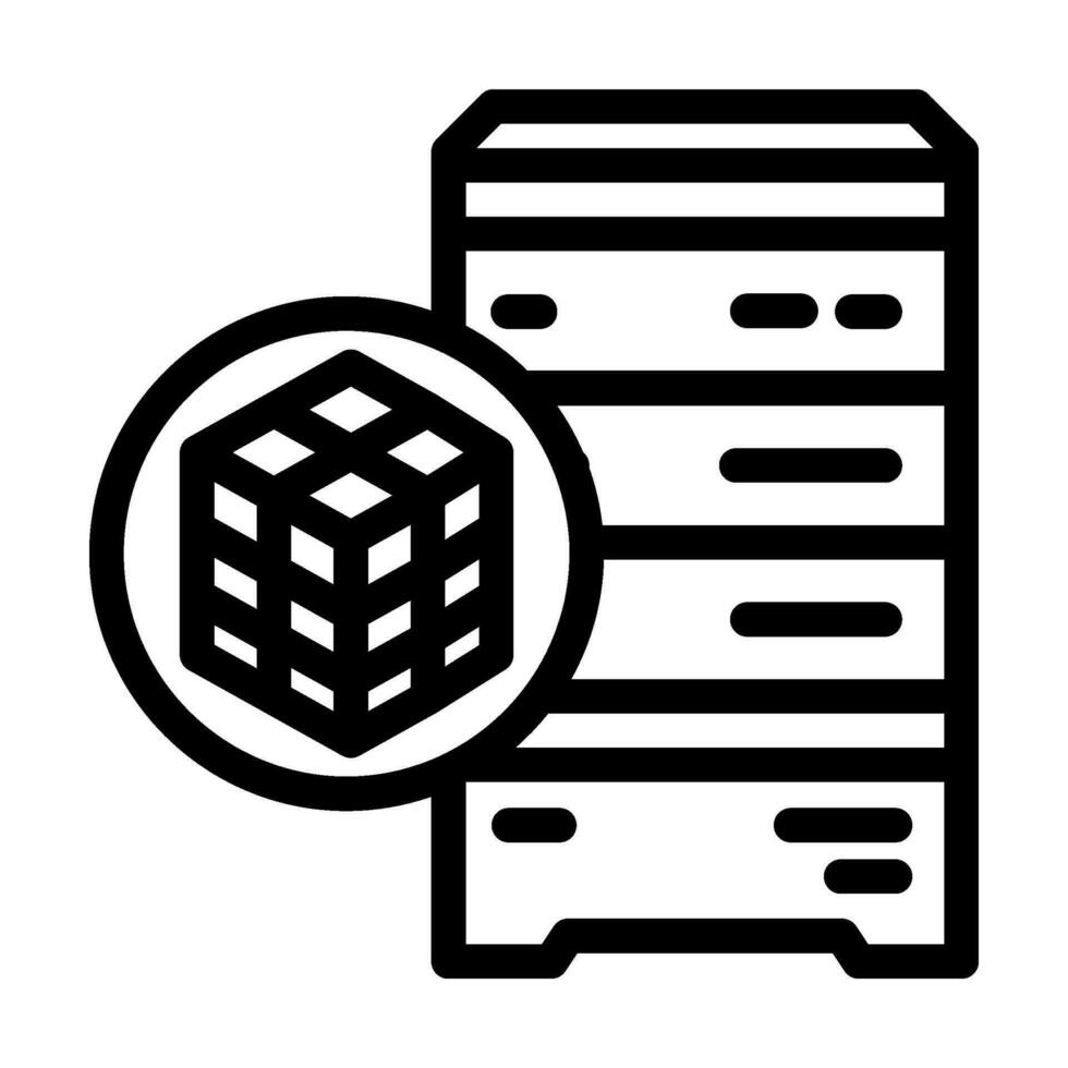 Daten Clustering Datenbank Linie Symbol Vektor Illustration