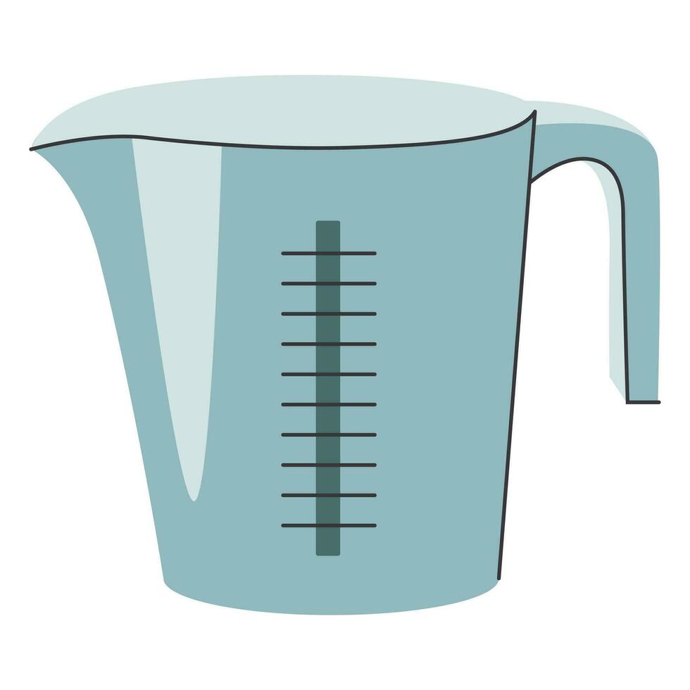 vektor bild av en kök mätning kopp för vätskor och bulk Produkter. kök objekt