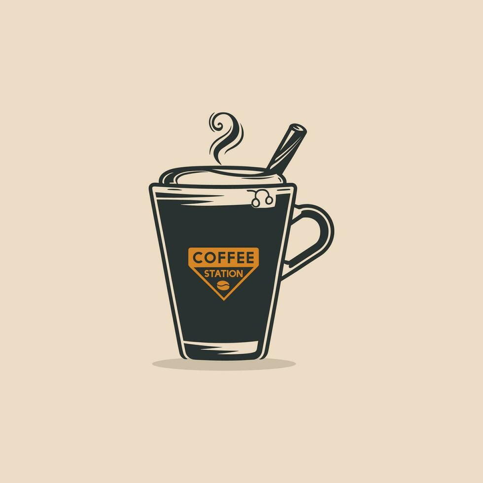 ein Tasse von Kaffee Vektor Design Vorlage