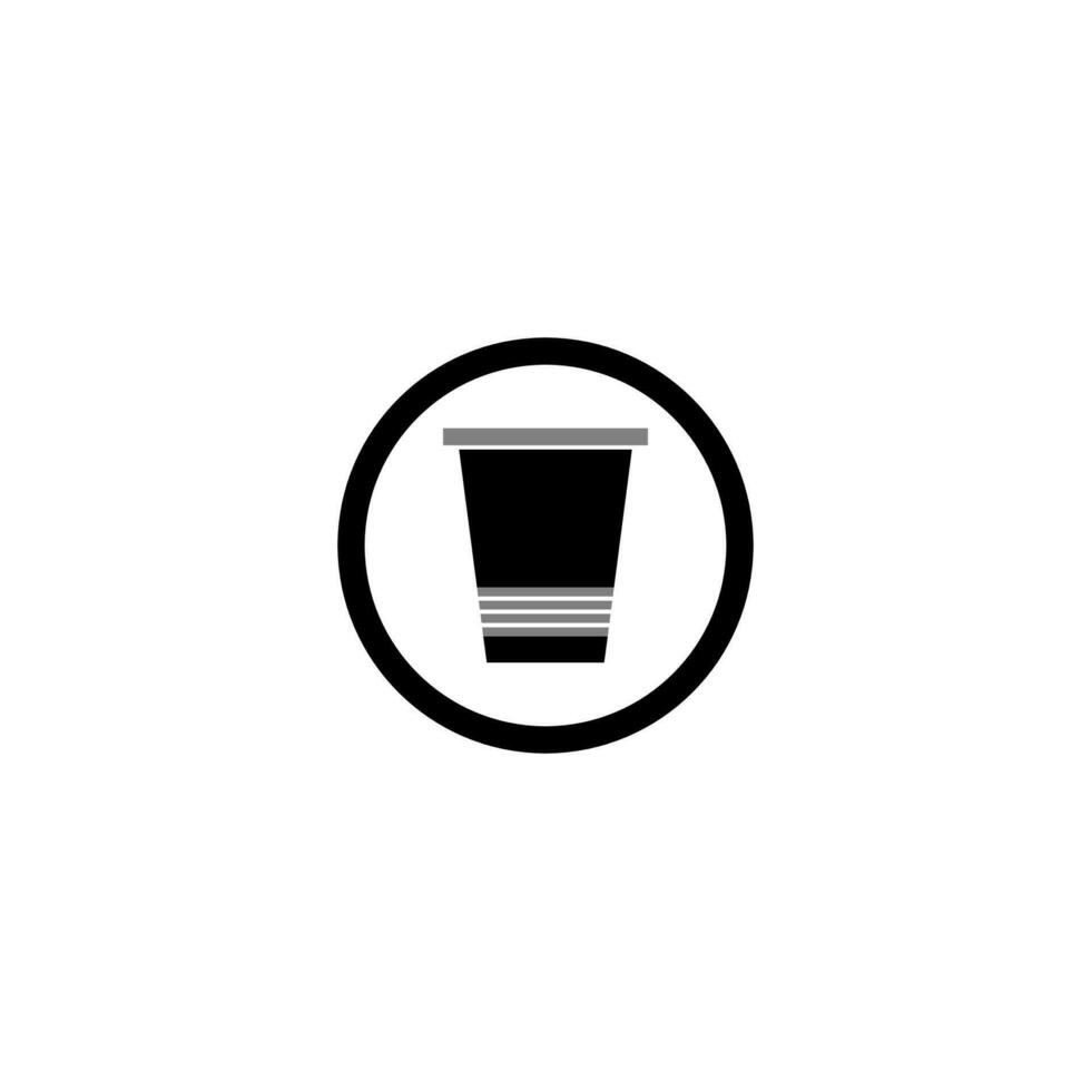 kaffe kopp ikon inuti cirkel, logotyp design vektor