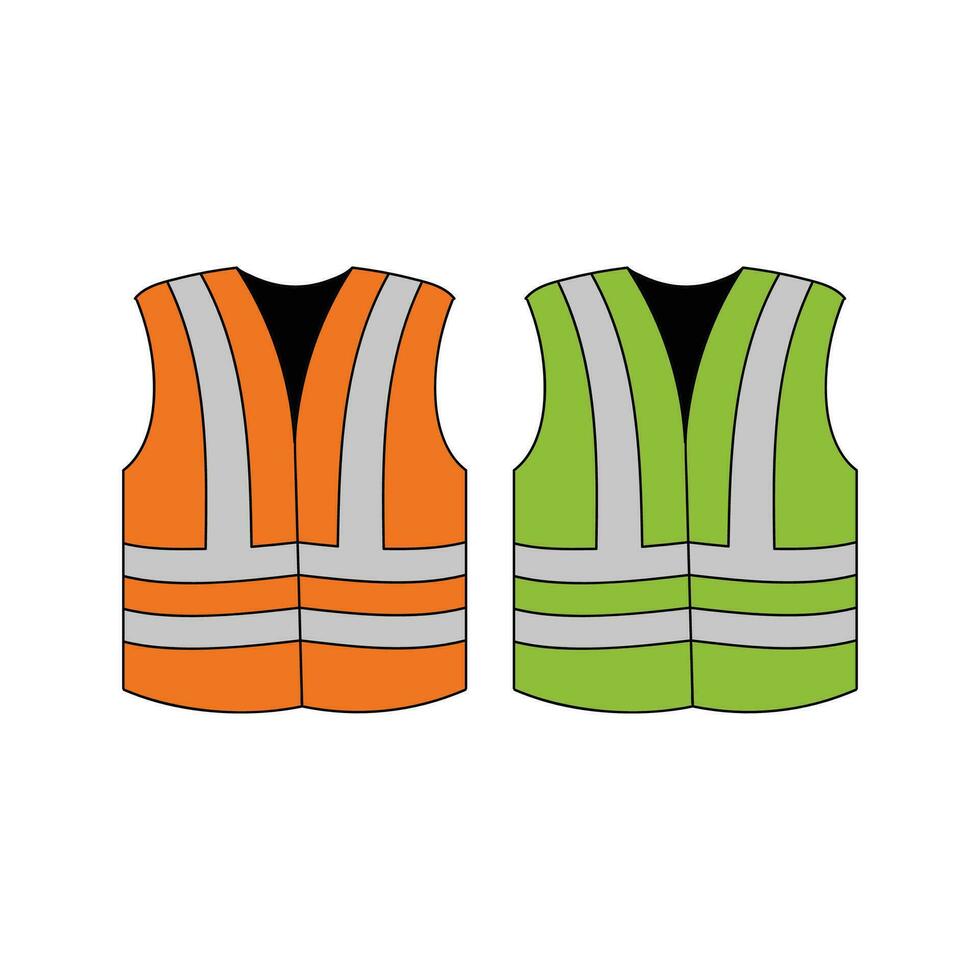 orange och grön säkerhet väst för konstruktion arbetare och trafik kontrollant vektor