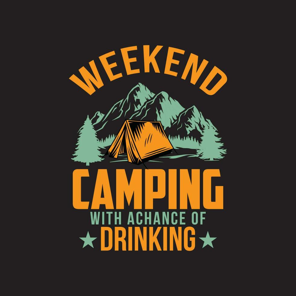 Camping-T-Shirt-Design-Vektor vektor